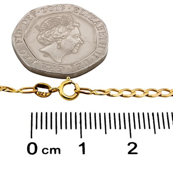 9ct Gold 1.2g 9 inch Curb Anklet